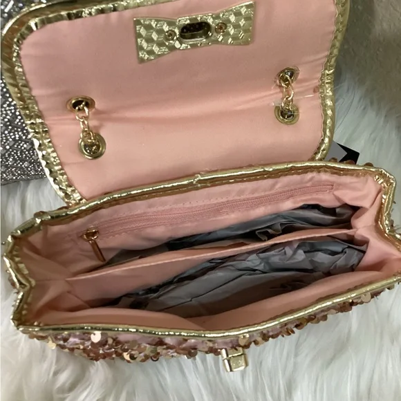 Olivia Miller pink and gold mini sequins purse - Picture 7 of 7